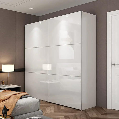 Wardrobe covered with Peel And Stick White Glitter Wallpaper Self Adhesive Removable Water Resistant Cover For Countertops Cabinets And Furniture Easy Install No Residue Kitchen Vinyl Film.