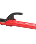 Heavy Duty 300A Copper Welding Electrode Holder With PVC Rubber Insulation Handle For Pros Who Dig Super Conductivity And Stable Heat Performance Without The Suck, red tool with black lever.