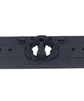 35mm hinge hole saw jig drilling guide base, black ABS plastic, front view