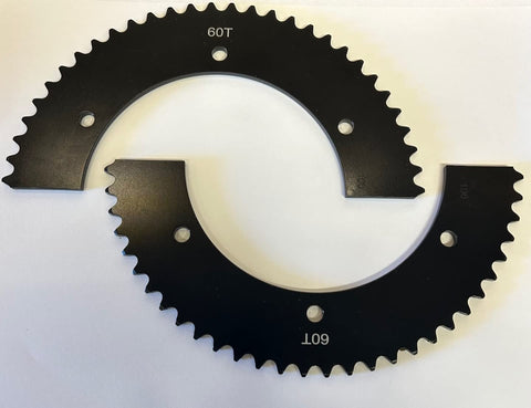 Aluminum Split Sprocket 60 Tooth For 35 Pitch Chain, Black Finish, Bolt On Fit For Mini Bikes And Go Karts, Works With Universal Sprocket Adapter, Durable, Smooth Power Transfer, Easy Maintenance
