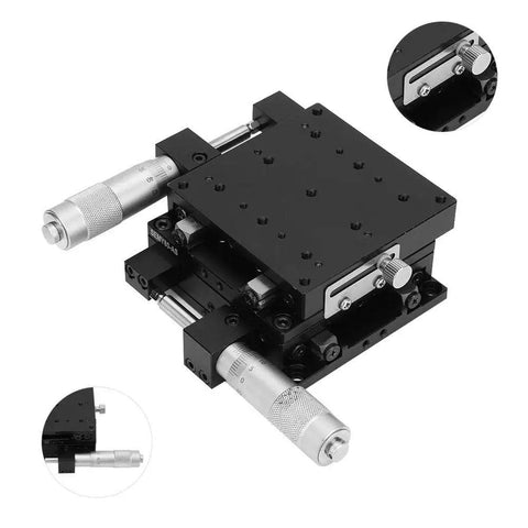 XY Linear Stage 80x80x40mm With Pro Grade Micrometer Manual Precision Translation Cross Roller Bearing Sliding Table For Precise Positioning