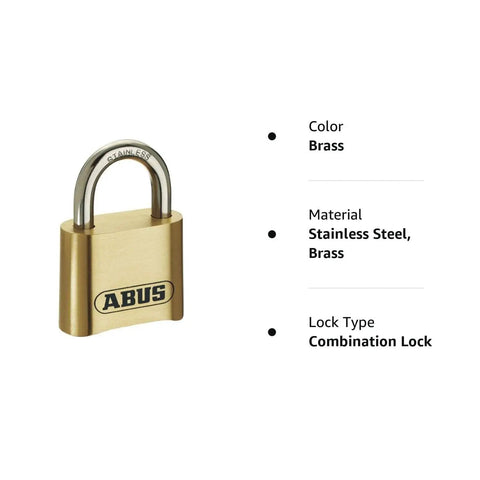 All Weather Solid Brass 4 Dial Resettable Padlock With 2 Inch Stainless Steel Shackle Heavy Duty Weatherproof Combination Lock