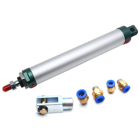 Compact 32mm Bore 250mm Stroke Pneumatic Air Cylinder Double Acting Single Rod With Y Connector And Two Quick Fittings MAL32X250