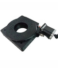 Heavy Duty Motorized Rotary Positioning Stage With Smooth Operator Turning Rock Solid Build And Dead On Precision Worm Gear Design For Pro Level Automation Table Projects And Mods - top view with round platform and motor.