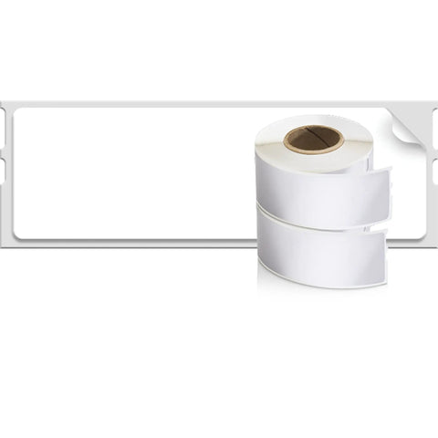 Hassle Free Direct Thermal Mailing Address Labels In Bright White, Sized 1-1/8 X 3-1/2 Inches, twin roll pack with strong adhesive backing.