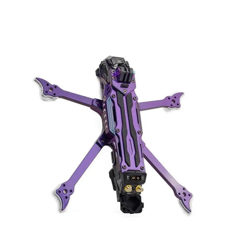 5 Inch Carbon Frame Kit Dope Dual Wide X and DC Wheelbase Options 225mm or 235mm, Fully Compatible With Propulsion Modules, Mechanical Propulsion Rig Blue Pink Finish purple carbon drone frame