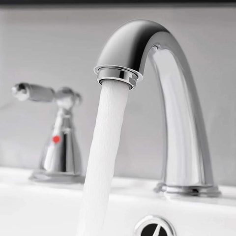 Chrome 8 Inch Widespread Bathroom Faucet With Metal Pop Up Drain Lead Free 3 Hole Lavatory Faucet For Sink Vanity Use WF0084C