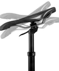 Top Lever Dropper Seatpost For Mountain Bikes, 410mm Long With 125mm Travel, showing adjustable seat height motion.