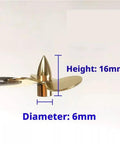 Side view of 32mm Brass Three Blade Left Hand Propeller For RC Sailboats With M3 Shaft Hole 1 Piece, highlighting 6mm hub.