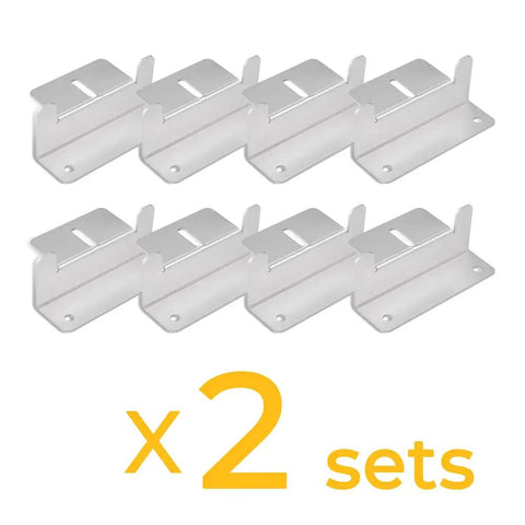 Rig Ready Solar Panel Mounting Z Bracket Kit Featuring 16 Heavy Duty Supports For RV Rooftops And Trailers Designed For No Sweat Installation. 2 sets of Z brackets.