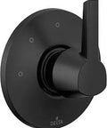 Galeon Matte Black Three Position Shower Diverter Trim Kit With Shared And Individual Settings, side view
