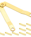Heavy Duty Lid Hinges for Boxes in Iron with Elegant Golden Finish, 10 pack shown with single hinge highlighted