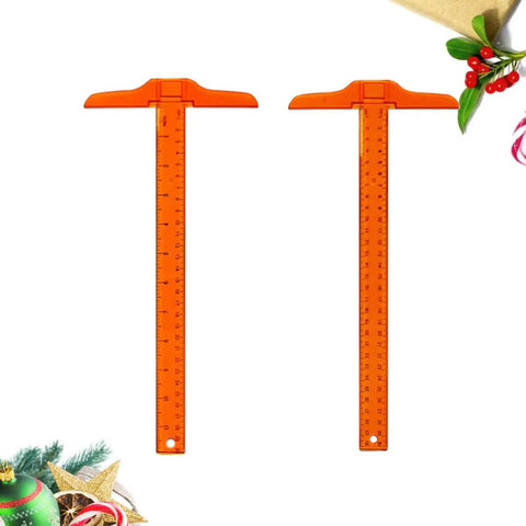 Two Pack Orange Plastic T Square Rulers With Double Side Precision Scale, 13 Inch/30 cm Drafting Tool for Sketching, Layout