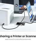USB Switcher for Two Computers Share Four USB 2.0 Peripherals With One Button Swap Hub For Mouse Keyboard Scanner Printer PCs