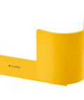 Left Side Pallet Rack End Protector, 36 Inch Long, 3/8 Inch Thick Steel, Bright Yellow Heavy Duty Corner Guard close-up view.