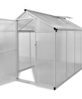 Reinforced Aluminum Greenhouse Outdoor 95.3 By 74.8 By 76.8 Inches With Polycarbonate Panels UV Protection Roof Vent Gutter System