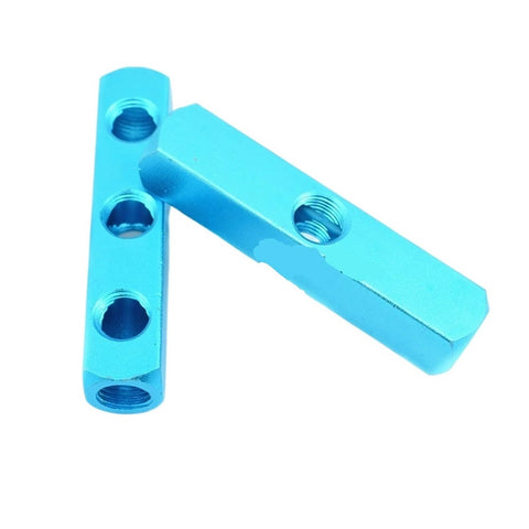 Pro Grade Pneumatic Fittings One Quarter Inch Pipe Thread Quick Connector Air Hose Manifold Block Splitter Blue for Home Workshop