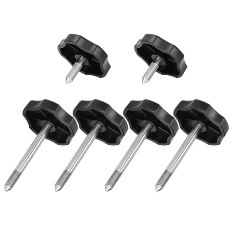 Door Surround Knobs Kit With Pins For Jeep Wrangler JK 2007 To 2018 6 Piece Set Includes Short And Long Screws Durable ABS Window Frame Knobs
