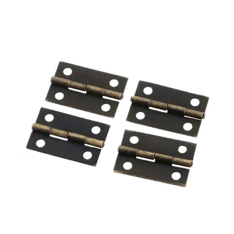 Bronze rotating concealed hinges in 30 piece pack for cabinets and drawers, 24x16mm size, for wooden furniture and jewelry box replacement hardware.