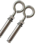 2 Pack M8 Stainless Steel Expansion Eyebolts Heavy Duty Beefy Shoulder Lag Ring Bolts Lifting Hardware With Nut For Wall Ceiling Concrete Masonry Anchors