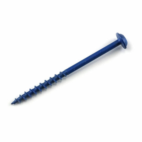 Blue Kote Pocket Hole Screws Two And One Half Inch Coarse Thread With Maxi Loc Flat Bottom Head For Outdoor Use Weather Resistant