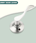 Right Hand Single Dummy Door Lever In Nickel Finish For Closet And French Doors, Non Turning Decorative Door Handle Pull, No Latch, Easy Install 1 Pack. Satin nickel lever with round rosette