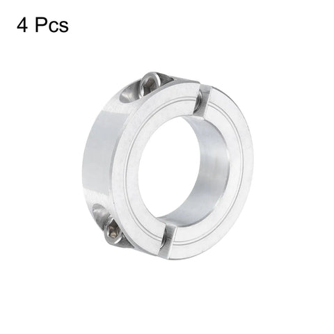 Four Pack Double Split Clamp-On Shaft Collar For 1-1/8 Inch Shaft, Two-Piece Aluminum Alloy Set Screw Collar, close-up view