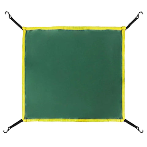 Portable Head Cloth Cover Sun Shelter Tarp For Outdoors Weatherproof Awning Rainproof Sunshade green with yellow trim