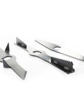 Replacement Blade Set For Wood Chipper Mulcher Leaf Shredder 3 Piece High Performance Durable Blades on white background.