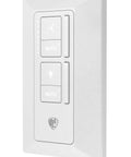 Smart control panel for Super Fly 60 Inch Smart Outdoor Ceiling Fan With Senseme Tech And Wifi App Control in sleek white design.
