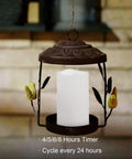 Eight Piece LED Flameless Candle Set Waterproof Resin Battery Operated Indoor Outdoor White With Realistic Warm Yellow Glow No Fire Hazard No Wax Mess Perfect For Cozy Settings in hanging lantern