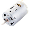 Front view of Six To Twelve Volts High Torque Mini DC Gear Motor With Ten Thousand RPM For RC Boats And Smart Cars Built Tough 380 Style Motor