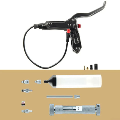 2-Pin Hydraulic Brake Lever For Ebikes And Scooters, Durable Aluminum Alloy Build, 22.2 Mm Handlebar Fit, Black Finish with Accessories