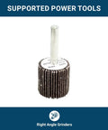 1-inch aluminum oxide flap wheel on 1/4 in shank for drill/grinder sanding, 60 grit