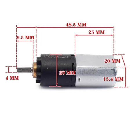 Side view of 130 Planetary Gear Reducer With Electronic Starter, DC 12V, 52 RPM, showing dimensions and 3 Stage Planetary Gearbox design.