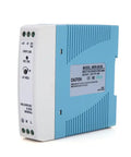 DIN Rail Power Supply 24W 24V 1A Industrial Grade With Full Range 85-264VAC Input For Automation Control Systems Durable Rugged Overload Protected And Plug And Play Mounting, blue module front view