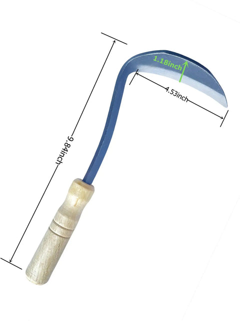 Left Handed Garden Weeder Tool With Sharp Edge Sickle Hoe For Precision Weeding And Grass Cutting In Tight Spaces, 9.8 inch