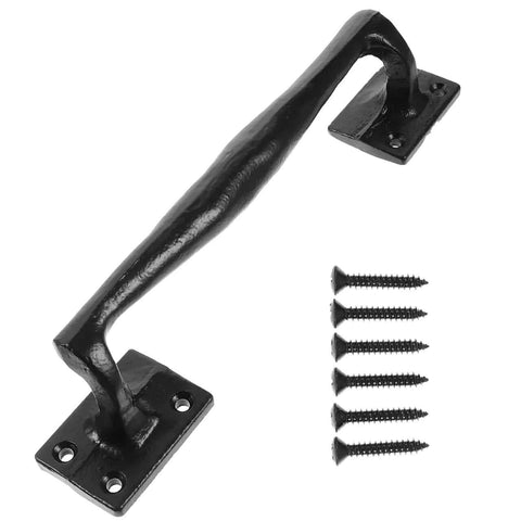 Old School Vintage Barn Door Handle For Sliding Doors And Gates Rustic Metal Gate Pull with screws on white background