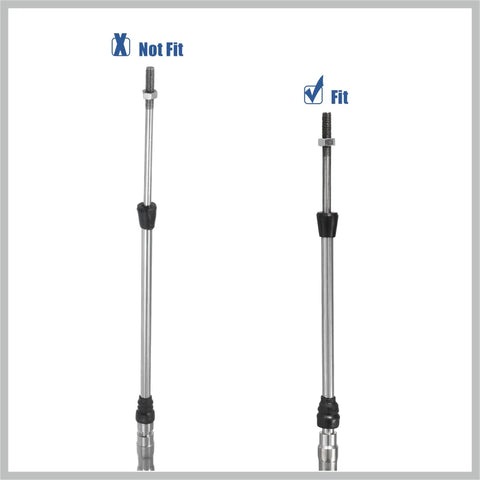Comparison of two marine cable ends: incorrect and correct fit for 16ft Marine Throttle And Shift Remote Control Box Cable