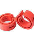 Universal Two Piece Red Rubber Shock Absorber Bushings For Heavy Hauler Car Suspension Tuning, 2pc set for spring support.