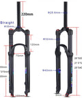 Beefed Up Front Mountain Bike Fork Air Suspension For 26 27.5 And 29 Inch Wheels With 100mm Travel, Rebound Adjustment
