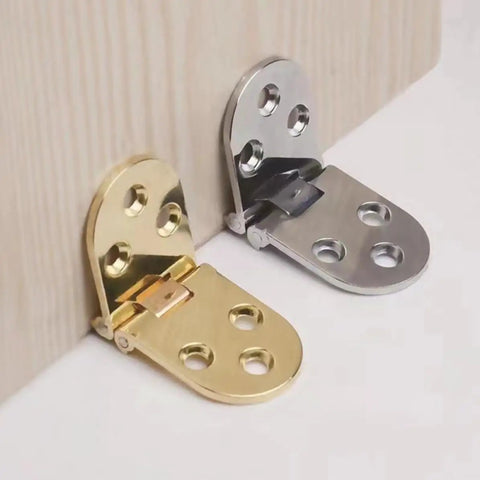 Zinc Alloy Folding Table Hinges Set 4pcs 180 Degree Drop Leaf Hinges For Sewing Tables DIY Friendly Rust Resistant Smooth Surface Easy Install Space Saving Furniture Hardware, gold and chrome finish on wood