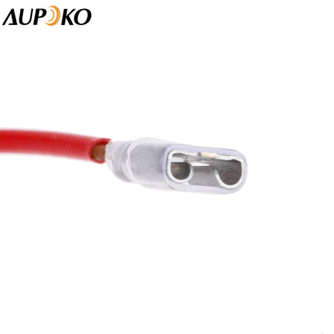 Aupoko patio heater thermocouple end connector with red insulated wire and flat terminal, close-up