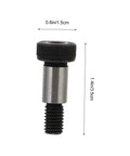 Hex Shoulder Bolts Set 6 Steel Screws For Door Handles Home Repair Kit view of single rustproof carbon steel bolt with measurements