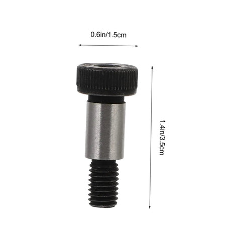 Hex Shoulder Bolts Set 6 Steel Screws For Door Handles Home Repair Kit view of single rustproof carbon steel bolt with measurements