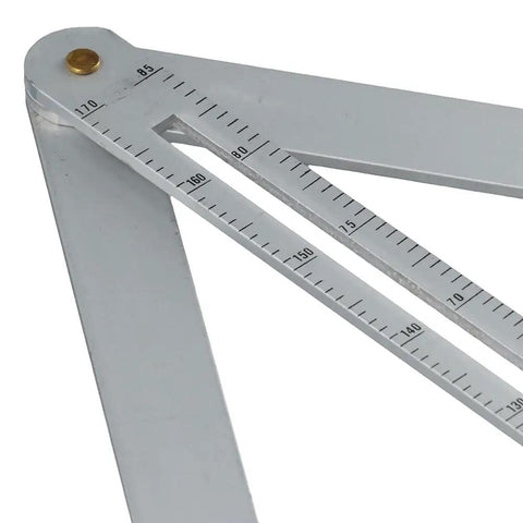 Heavy Duty Stainless Steel Corner Angle Finder And Zero To One Seventy Degree Goniometer Ruler showing precision measuring scales up to 170 degrees.