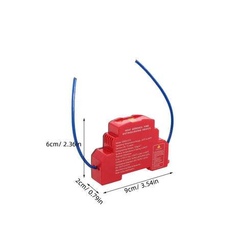 Heat Activated Auto Fire Extinguisher Patch With Drop Dead Aluminum Alloy Housing And Super Sticky Backing For Beater Sedan Coupe Pickup Truck Garage Boat Engine Bay Emergency Safety Rig, red color, dimensions 6cm x 9cm.