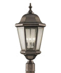 Martinsville Outdoor Post Lantern 3 Light Bronze Stainless Steel Construction Dope Post Light, 180 Watts shown against white background