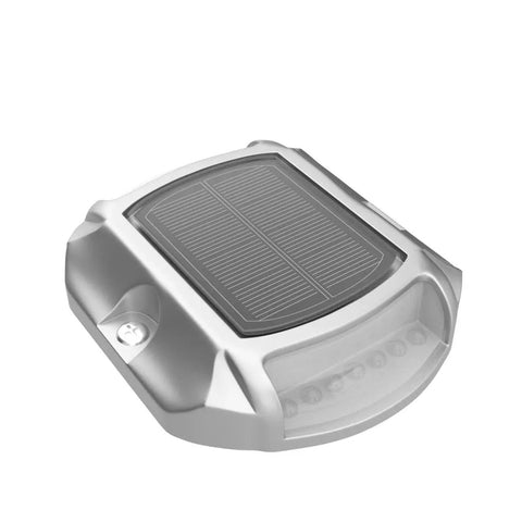 Close-up of Solar Powered LED Outdoor Lights For Driveway 4 Pack Two Color Switchable White And Blue Waterproof Pathway Step