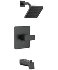 Dope Modern 14 Series Square Bathtub And Shower Faucet Set In Matte Black With Matching Shower Head And Handle, Valve Trim Kit